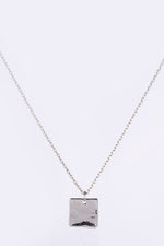 Load image into Gallery viewer, Rhea Silver Twisted Ring and Square Pendant Necklace Set
