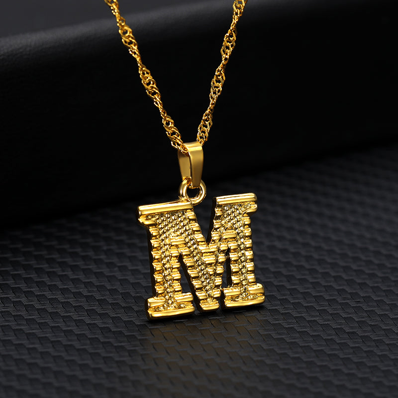 Initial Letters Gold-Plated Pendant Necklace