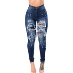 Load image into Gallery viewer, Carolina Distressed Dark Blue Jeans
