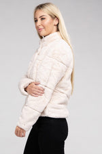 Load image into Gallery viewer, Fluffy Zip-Up Sweater Jacket
