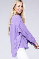 Load image into Gallery viewer, Double Gauze Oversized 3/4 Button Henley Neck Top
