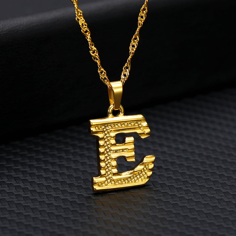 Initial Letters Gold-Plated Pendant Necklace