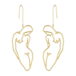 Load image into Gallery viewer, Female Silhouette Long Earrings
