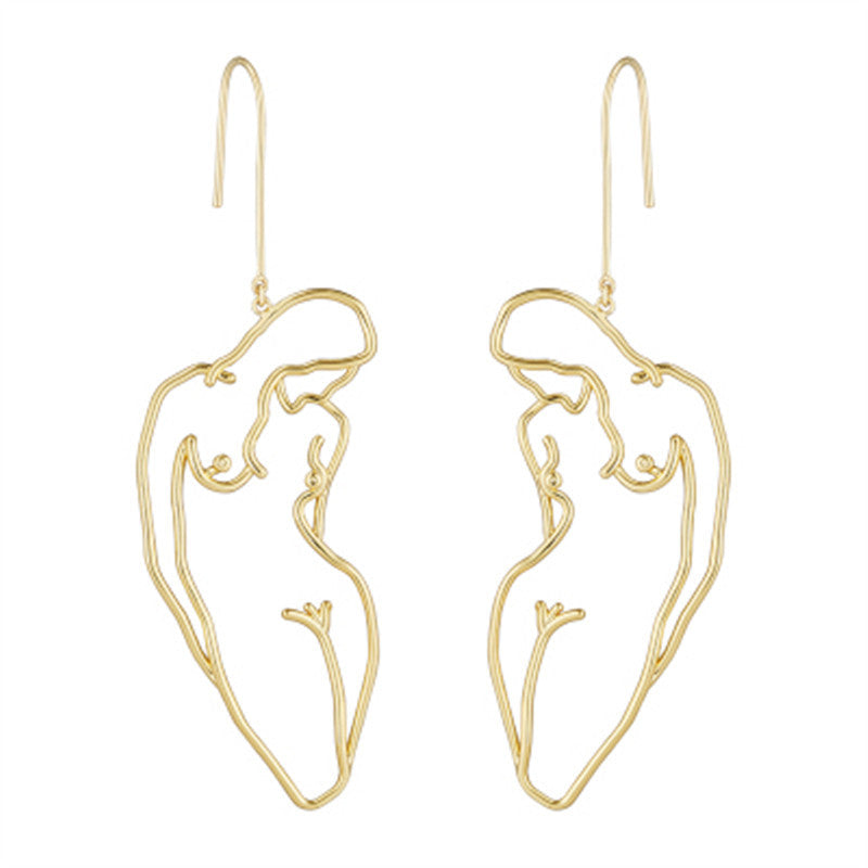 Female Silhouette Long Earrings