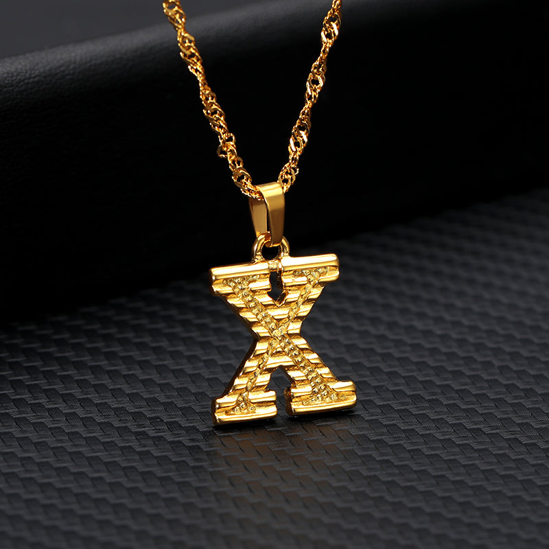 Initial Letters Gold-Plated Pendant Necklace