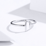 Load image into Gallery viewer, Parallel line white gold plated ring
