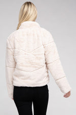 Load image into Gallery viewer, Fluffy Zip-Up Sweater Jacket
