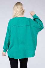 Load image into Gallery viewer, Double Gauze Oversized 3/4 Button Henley Neck Top
