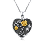 Load image into Gallery viewer, Silver Celtic Tree of Life Sunflower  Necklace
