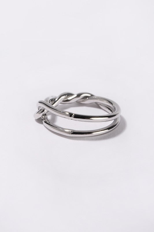 Naya Silver Twisted Loop Ring