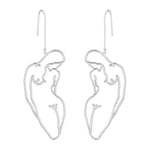 Load image into Gallery viewer, Female Silhouette Long Earrings
