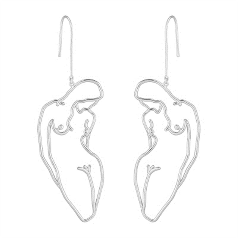 Female Silhouette Long Earrings