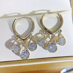 Load image into Gallery viewer, Peach Heart Zircon Petite Earrings
