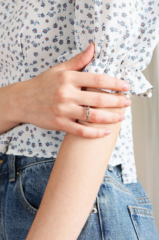 Naya Silver Twisted Loop Ring