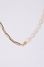 Load image into Gallery viewer, Nola Gold Chain Pearl Bracelet and Necklace Set
