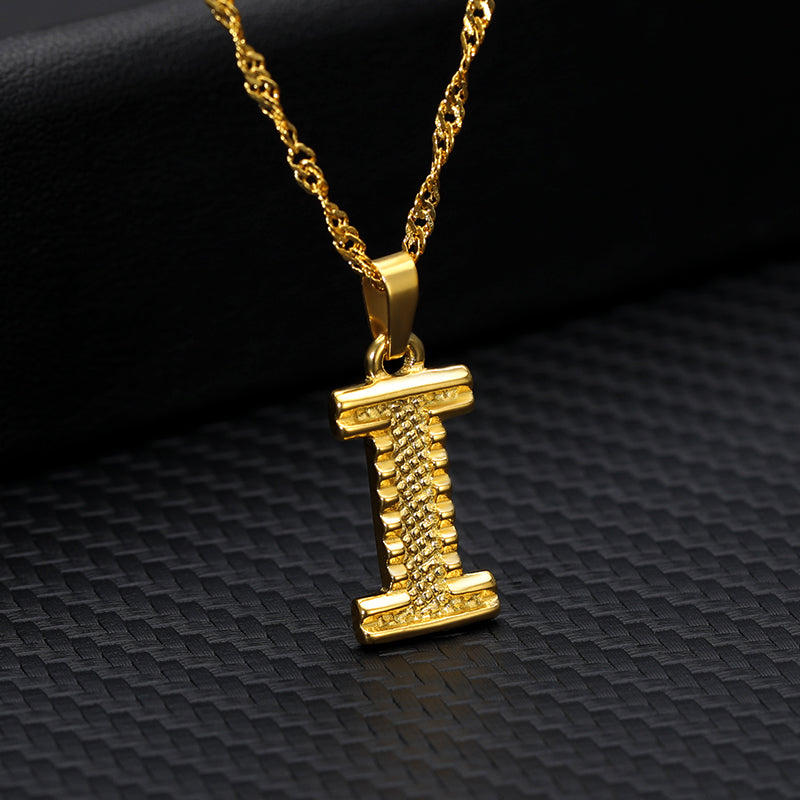 Initial Letters Gold-Plated Pendant Necklace