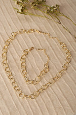 Load image into Gallery viewer, Imani Gold Chain Bracelet and Necklace Set
