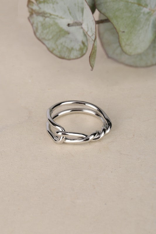 Naya Silver Twisted Loop Ring