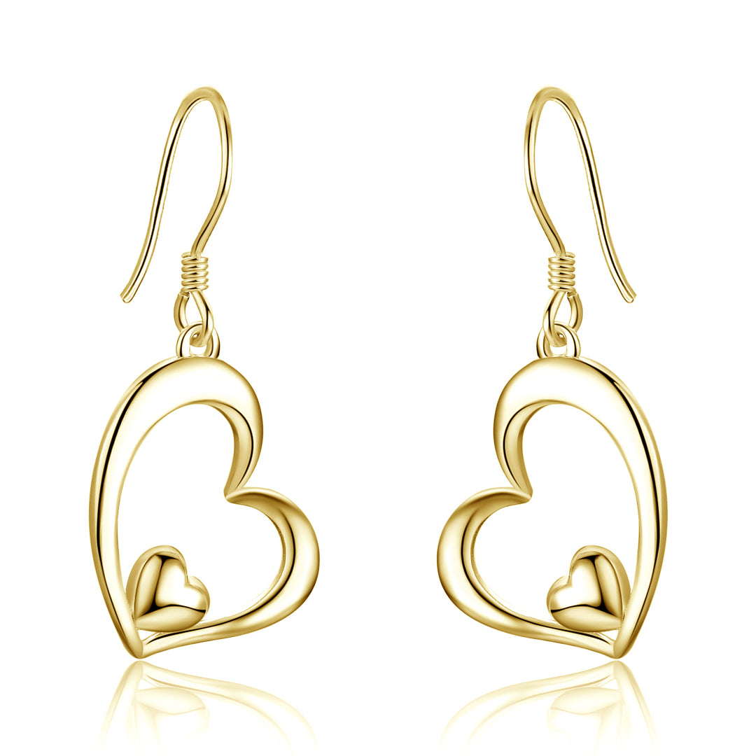 Heart Dangle Drop Earrings