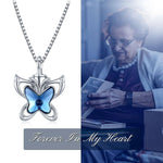 Load image into Gallery viewer, Silver Cremation Butterfly Urn Necklaces
