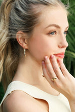 Load image into Gallery viewer, Celine Gold Ripple Hoop Earring and Ring Set
