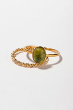 Load image into Gallery viewer, Rylie Natural Stone Two-Piece Gold Ring Set
