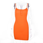 Load image into Gallery viewer, Valentina Orange Buttoned Mini Dress
