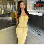 Load image into Gallery viewer, Genesis Yellow Two-Piece Skirt Set
