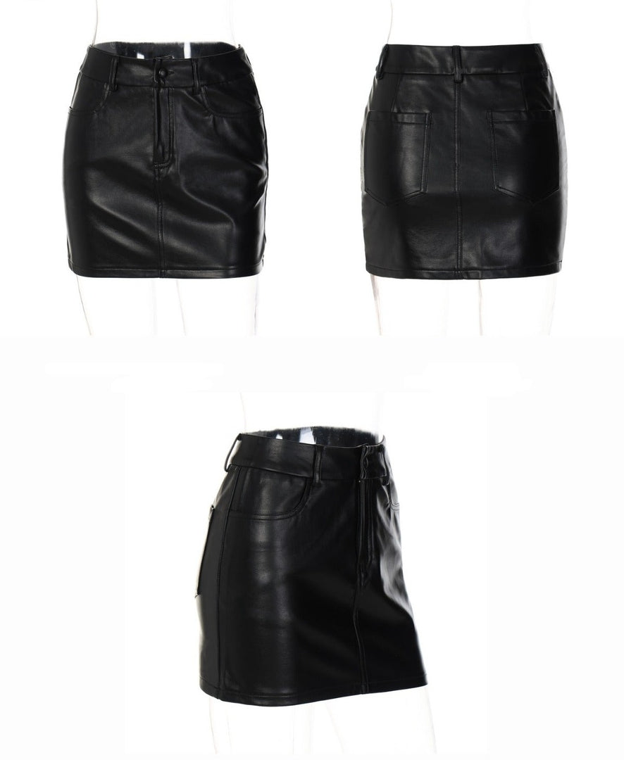 Gianna PU Leather Top and High Waist Skirt