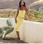 Load image into Gallery viewer, Genesis Yellow Two-Piece Skirt Set
