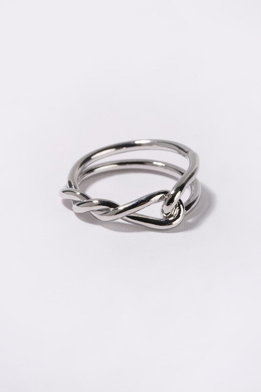 Naya Silver Twisted Loop Ring