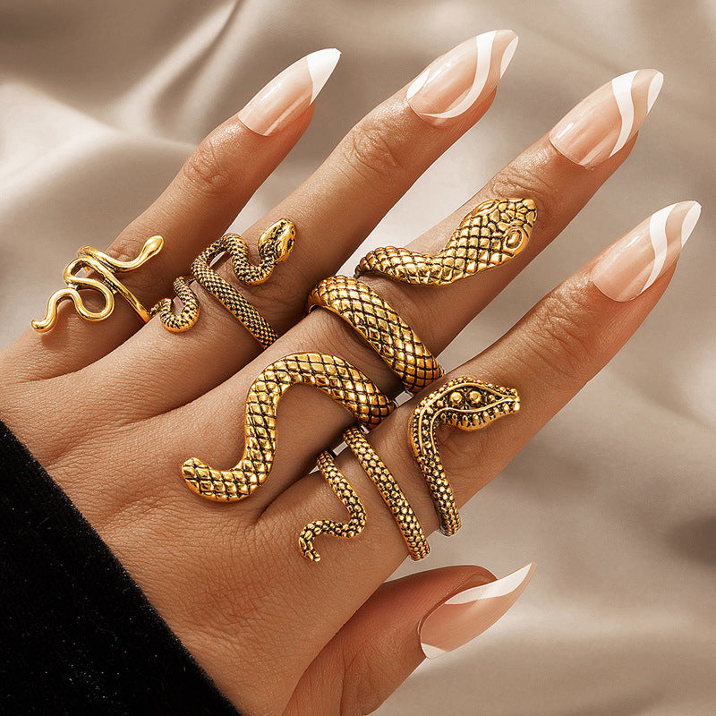 Collection of Snake Print Rings