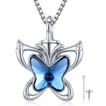 Load image into Gallery viewer, Silver Cremation Butterfly Urn Necklaces
