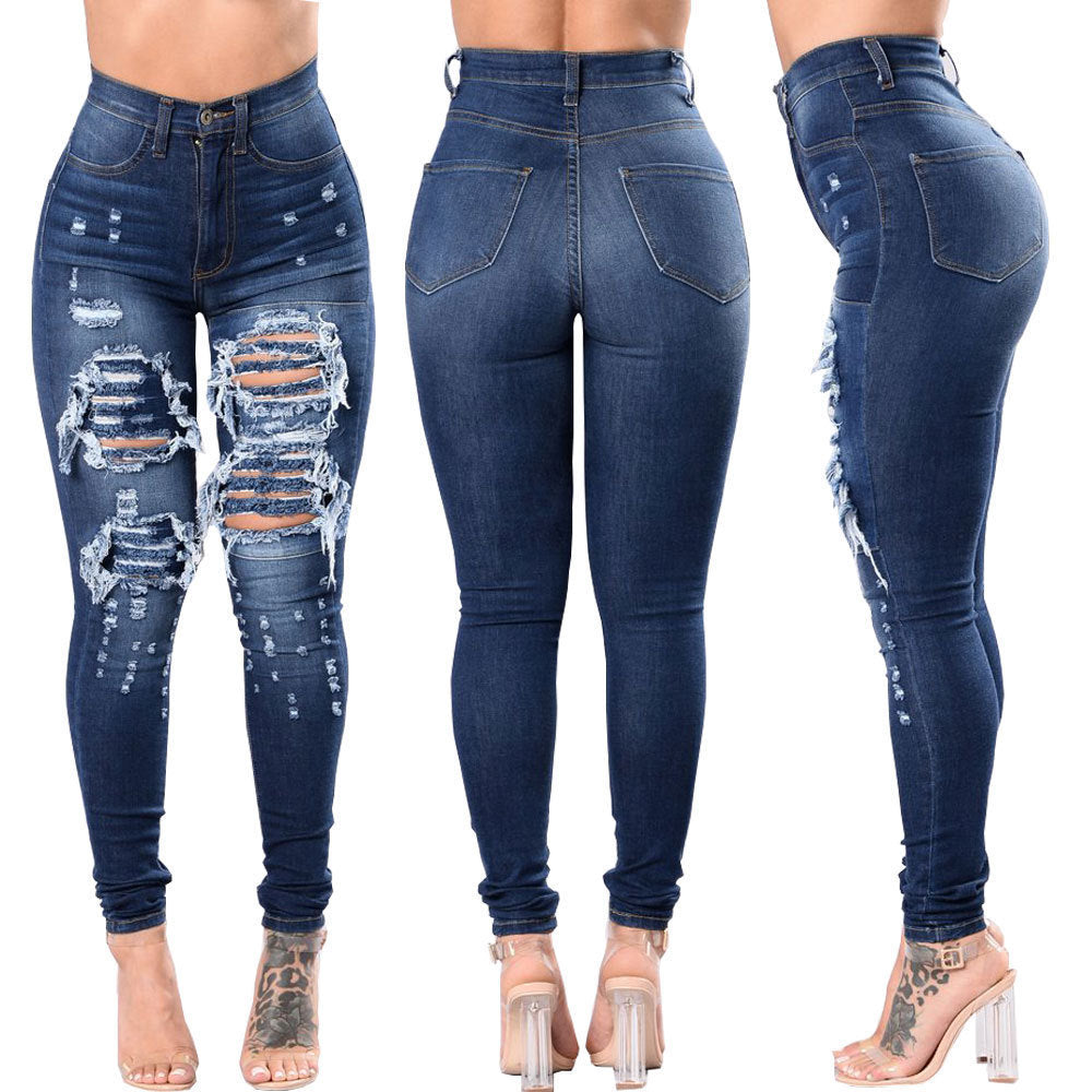 Women's Ripped Denim Pants