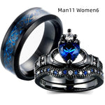 Load image into Gallery viewer, Crown Love Sapphire Dark Ring
