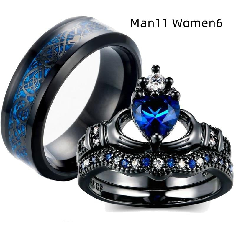 Crown Love Sapphire Dark Ring