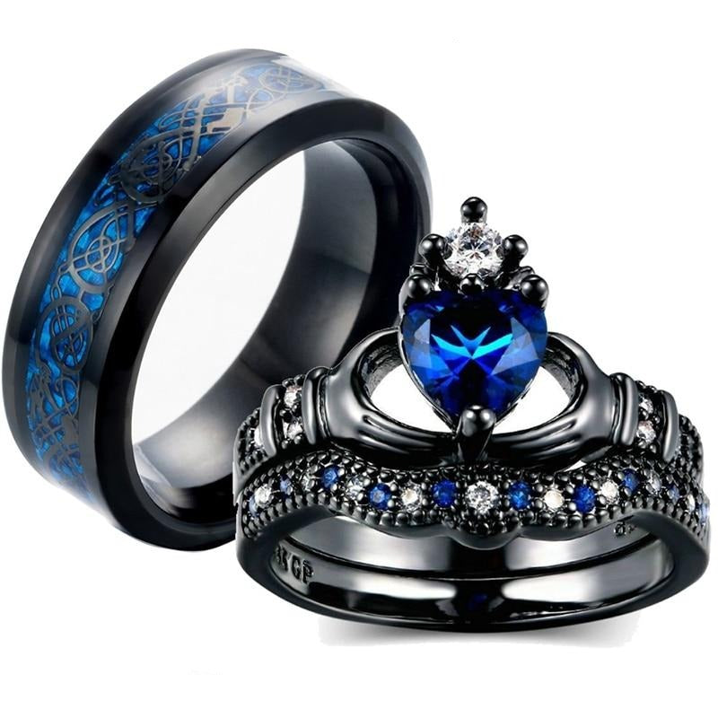 Crown Love Sapphire Dark Ring