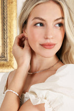 Load image into Gallery viewer, Nola Silver Chain Pearl Bracelet and Necklace Set
