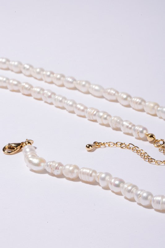 Vivian Natural Pearl Bracelet and Necklace Set