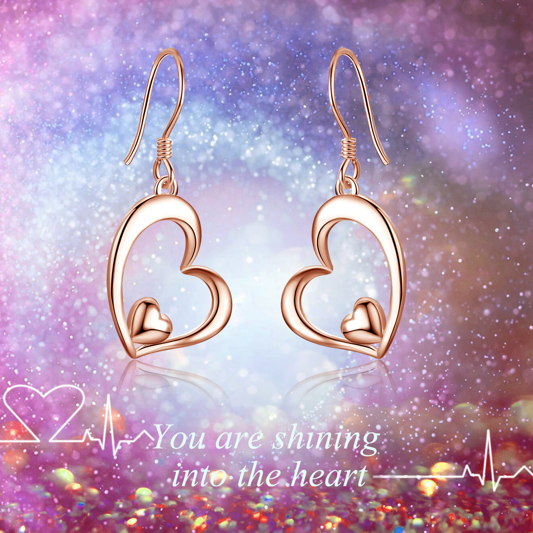 Heart Dangle Drop Earrings