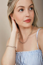 Load image into Gallery viewer, Indie Silver Chain Bracelet and Necklace Set
