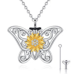 Load image into Gallery viewer, Silver Butterfly  Keepsake Memorial Necklace
