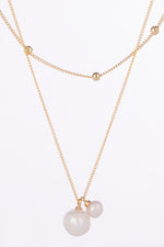 Load image into Gallery viewer, Nylah Pearl Pendant Gold Layered Necklace
