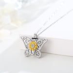 Load image into Gallery viewer, Silver Butterfly  Keepsake Memorial Necklace
