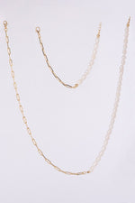 Load image into Gallery viewer, Nola Gold Chain Pearl Bracelet and Necklace Set
