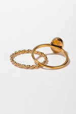 Load image into Gallery viewer, Rylie Natural Stone Two-Piece Gold Ring Set
