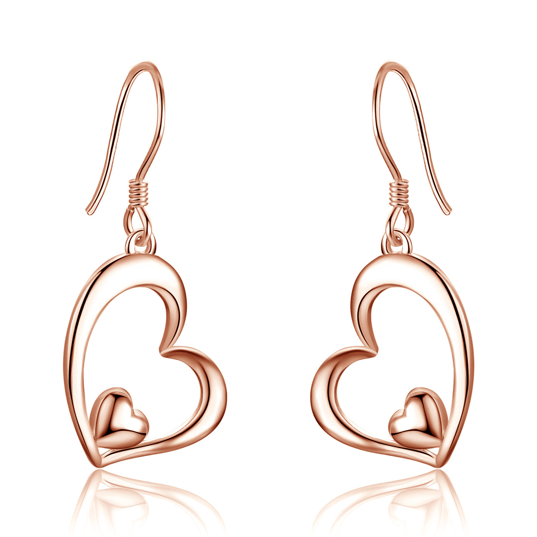 Heart Dangle Drop Earrings