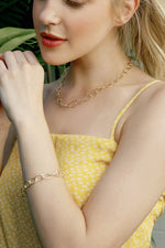 Load image into Gallery viewer, Imani Gold Chain Bracelet and Necklace Set
