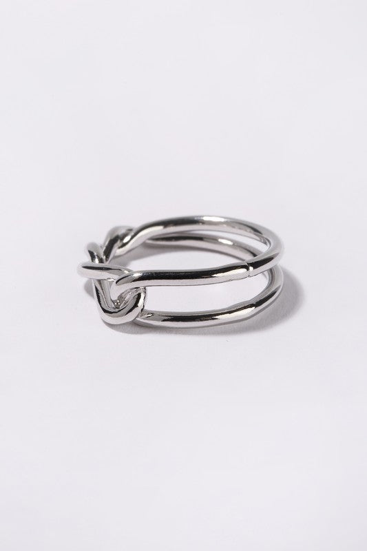 Naya Silver Twisted Loop Ring