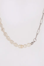 Load image into Gallery viewer, Nola Silver Chain Pearl Bracelet and Necklace Set
